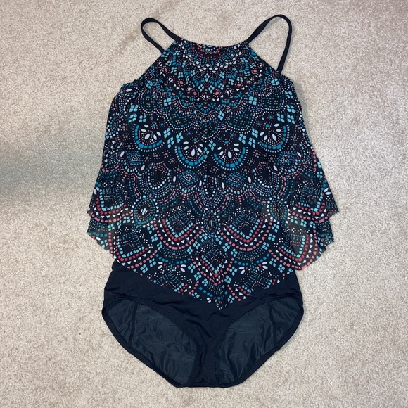 Coco Reef Bra Sized Tankini Top/Contours By Coco Reef High Waisted Bottoms - Picture 9 of 16